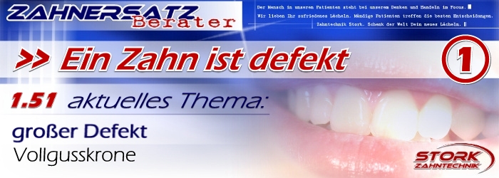 Ein Zahn ist defekt